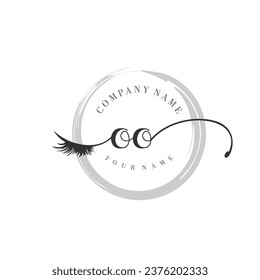 Initial OO monogram eye and eyelash handwriting