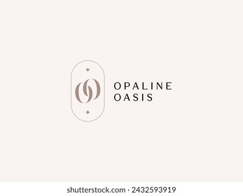  Initial OO for Opaline Oasis Lady Preneur Logo Template for businesswoman