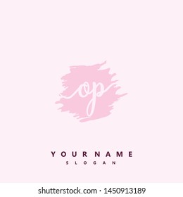 Initial OP beauty handwriting logo vector