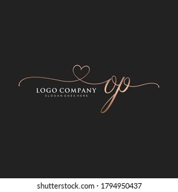 Initial OP beauty monogram and elegant logo design, handwriting logo of initial signature, wedding, fashion, floral and botanical with creative template.