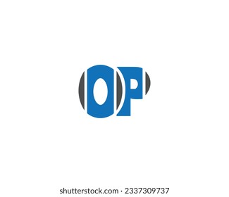 Initial OP Letter Logo Design Icon Vector Illustration.