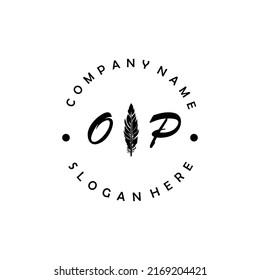 Initial OP letter logo vector illustration