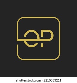 Initial OP or PO and o or p Letter. Initial Logo OP Design Template Vector Illustration.