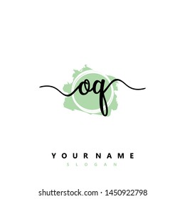 Initial OQ beauty handwriting logo vector