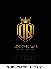 initial OQ letter with shield style logo template vector