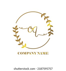 initial OQ logo vector handwriting signature Elegant branding art