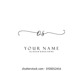 Initial OS beauty monogram and elegant logo design, handwriting logo of initial signature, wedding, fashion, floral and botanical with creative template.