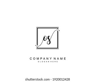 Initial OS beauty monogram and elegant logo design, handwriting logo of initial signature, wedding, fashion, floral and botanical with creative template.