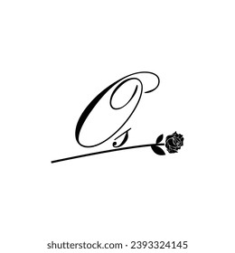 Initial OS handwriting flower typography ornament modern
