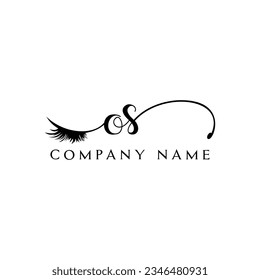 initial OS Logo lash logo eyelash vector modern symbols makeup