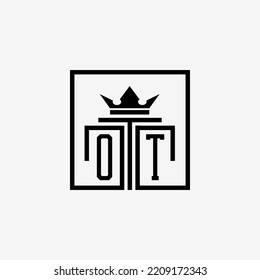 Logotipo inicial de la Firma de leyes de OT y vector de la plantilla de diseño de iconos