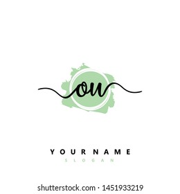 Initial OU beauty handwriting logo vector