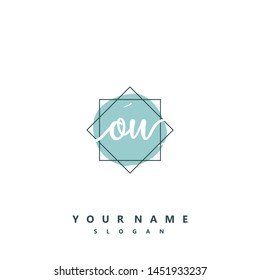 Initial OU beauty handwriting logo vector