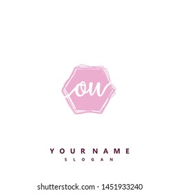 Initial OU beauty handwriting logo vector