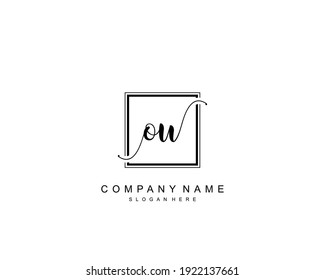 Initial OU beauty monogram and elegant logo design, handwriting logo of initial signature, wedding, fashion, floral and botanical with creative template.