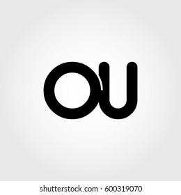 initial ou black business logo