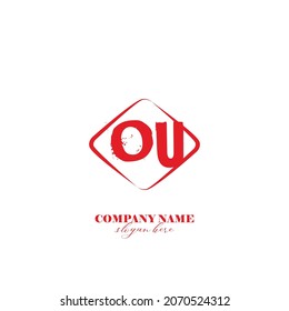 Initial OU logo brush template vector