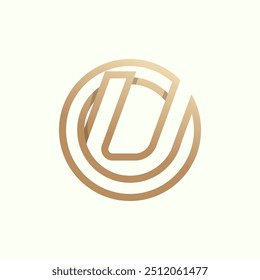 Design inicial do logotipo OU ou UO, letra monográfica O com combinação de U, ilustração vetorial