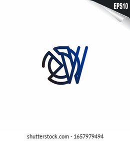 Initial OV Logo monogram design template. Simple elegant shape style modern logo.