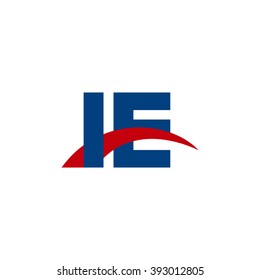 IE initial overlapping swoosh letter logo blue red