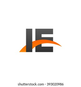 IE initial overlapping swoosh letter logo black orange