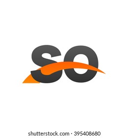 SO initial overlapping swoosh letter logo black orange