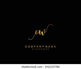 Initial OW beauty monogram and elegant logo design, handwriting logo of initial signature, wedding, fashion, floral and botanical with creative template.