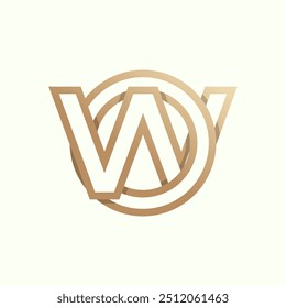 Diseño inicial del logotipo de OW o WO, letra monograma O con combinación W, Ilustración vectorial