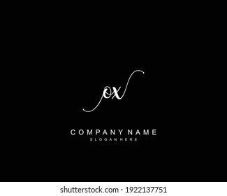 Monograma inicial de belleza OX y diseño elegante de logotipo, logotipo de escritura a mano de firma inicial, boda, moda, floral y botánica con plantilla creativa.
