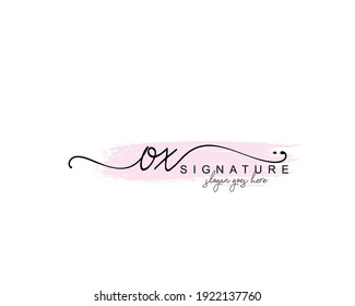 Initial OX beauty monogram and elegant logo design, handwriting logo of initial signature, wedding, fashion, floral and botanical with creative template.