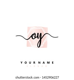 Initial OY beauty handwriting logo vector