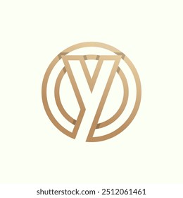 Initial OY or YO Logo design, Monogram Letter O with Y combination, vector Illustration