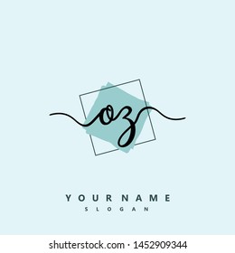 Initial OZ beauty handwriting logo vector