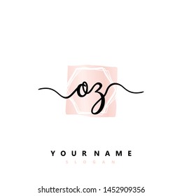 Initial OZ beauty handwriting logo vector