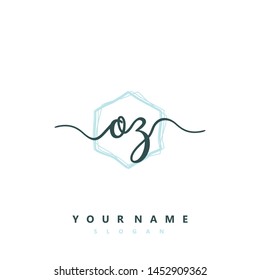 Initial OZ beauty handwriting logo vector