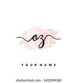 Initial OZ beauty handwriting logo vector