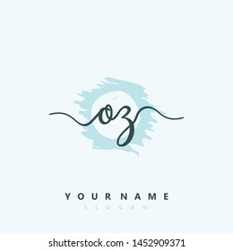 Initial OZ beauty handwriting logo vector