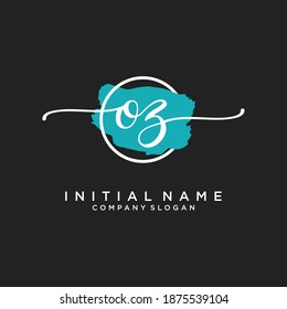 Initial OZ beauty monogram and elegant logo design, handwriting logo of initial signature, wedding, fashion, floral and botanical with creative template.