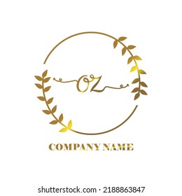 initial OZ logo vector handwriting signature Elegant branding art