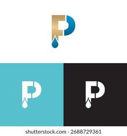 anfängliches p abstraktes Business-Logo-Design	