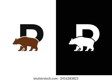 Initial P Bear logo. Bear Abstract P letter with bear logo design and modern emblem unique logo design.