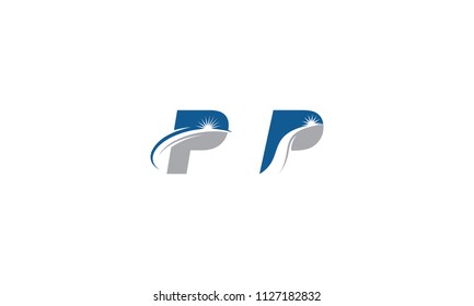 initial P business consultancy successful vector logo icon
