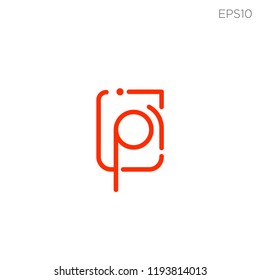 initial P camera logo template