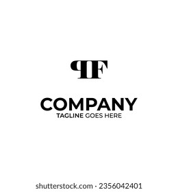 Initial P and F lettering logo design