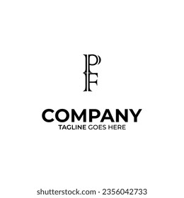 Diseño inicial de logotipo con letras P y F