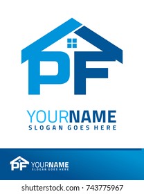 Initial P & F real estate logo template vector