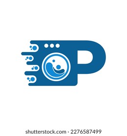 Initial P Fast Laundry Logo Design