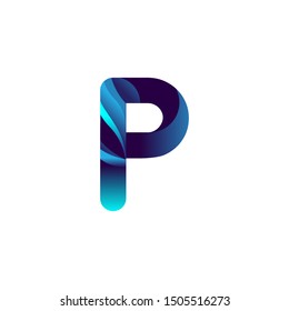 initial p futuristic gradient logo