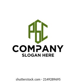 Initial P G C hexagon logo vector