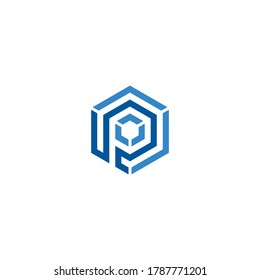 Initial P Hexagon Logo Vector Eps Stock Vector (Royalty Free ...